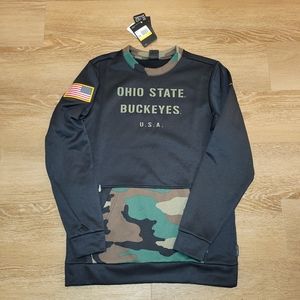 Nike Ohio State Buckeyes Football Sweatshirt DD4317 010 Black Camo Size Small